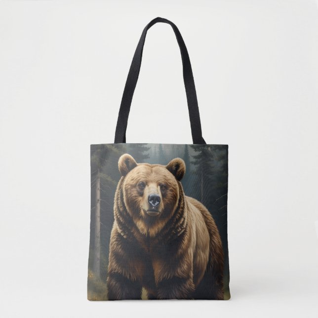 Grizzly bear All-Over Print Tote Bag (Front)