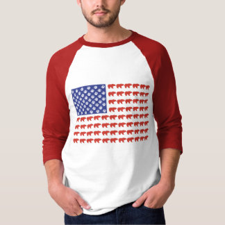 Grizzly Bear American Flag T-Shirt