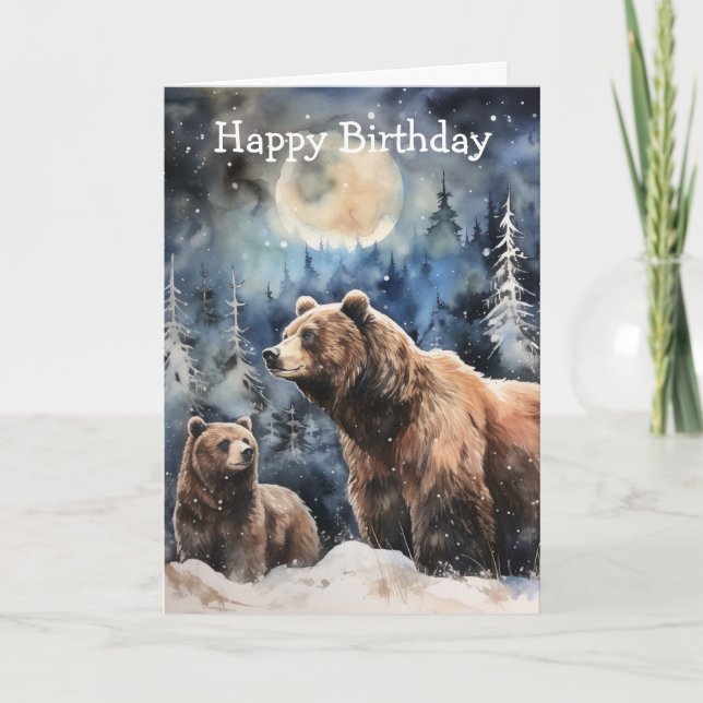 Grizzly Bear and Baby Card (Front)