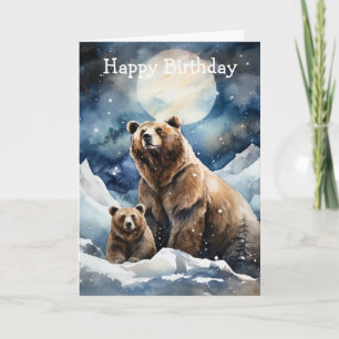 Grizzly Bear and Baby Card