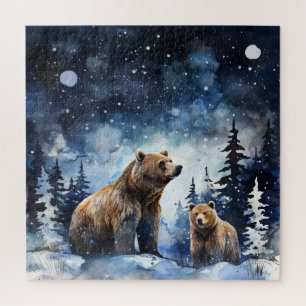 Grizzly Bear and Baby Jigsaw Puzzle