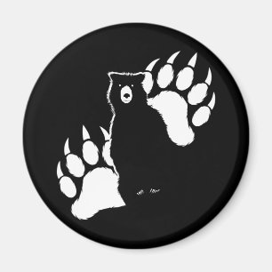 Grizzly bear and footprints Graphic Design Magnet