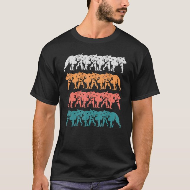 Grizzly Bear Animal  Forest Animal Retro Bear T-Shirt (Front)