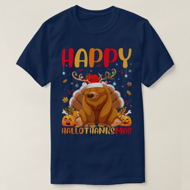 Grizzly Bear Animal Lover Happy Grizzly Bear Hello T-Shirt (Design Front)
