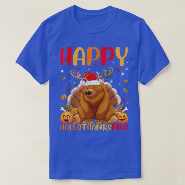 Grizzly Bear Animal Lover Happy Grizzly Bear Hello T-Shirt (Design Front)