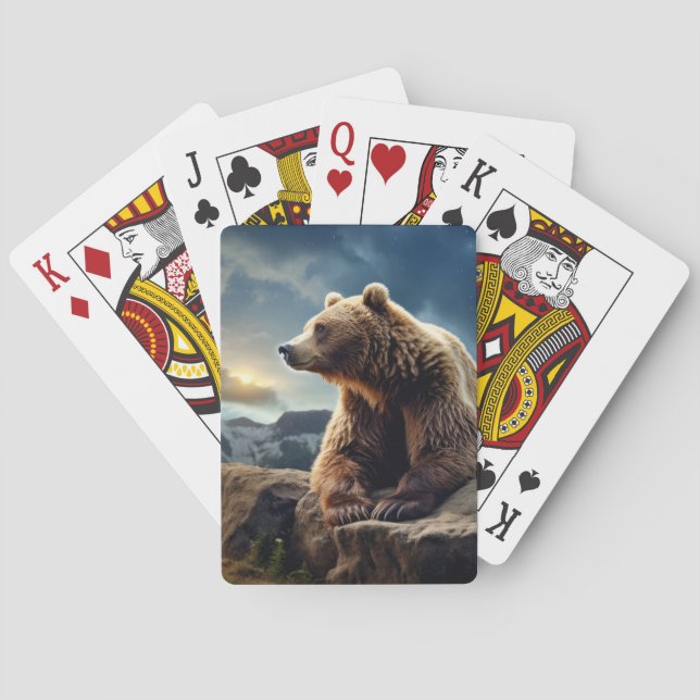 Grizzly Bear Animal Nature Majestic Wild Playing Cards (Back)