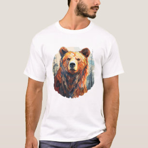 Grizzly Bear Animal World Wildlife Beauty Painting T-Shirt