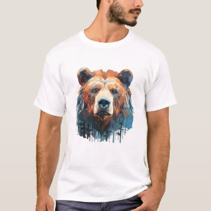 Grizzly Bear Animal World Wildlife Beauty Painting T-Shirt
