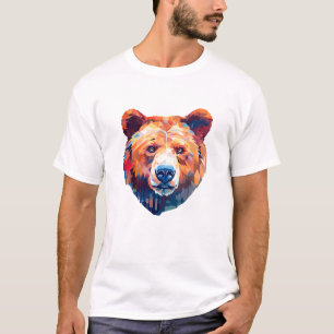Grizzly Bear Animal World Wildlife Beauty Painting T-Shirt