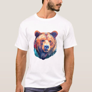Grizzly Bear Animal World Wildlife Beauty Painting T-Shirt