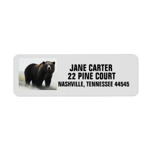 GRIZZLY BEAR ART RETURN ADDRESS LABELS