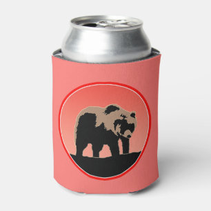 Grizzly Bear at Sunset  - Original Wildlife Art Can Cooler