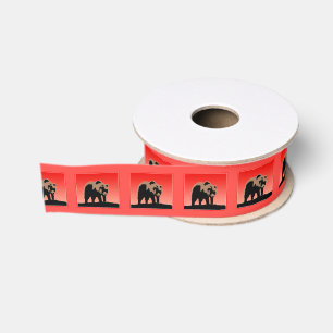 Grizzly Bear at Sunset  - Original Wildlife Art Grosgrain Ribbon