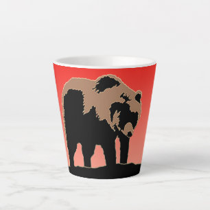 Grizzly Bear at Sunset  - Original Wildlife Art Latte Mug