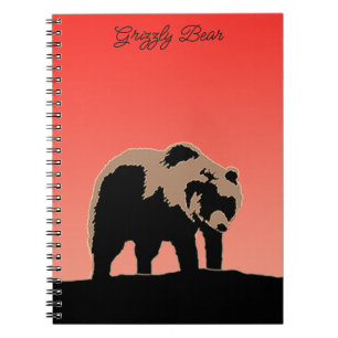 Grizzly Bear at Sunset  - Original Wildlife Art Notebook