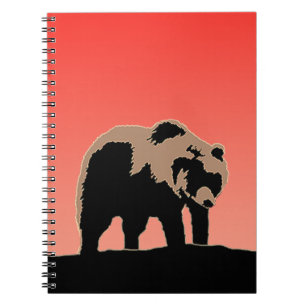 Grizzly Bear at Sunset - Original Wildlife Art Notebook