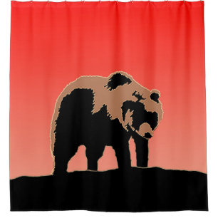Grizzly Bear at Sunset  - Original Wildlife Art Shower Curtain