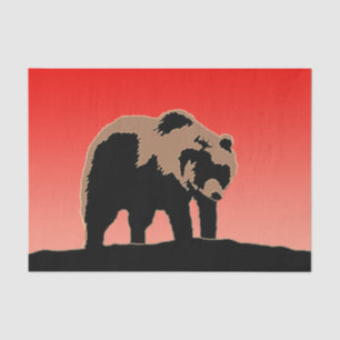 Grizzly Bear at Sunset - Original Wildlife Art Tissue Paper