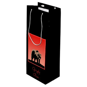 Grizzly Bear at Sunset - Original Wildlife Art Wine Gift Bag