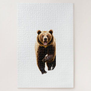 Grizzly bear attack a men in the back 8k on his ba jigsaw puzzle
