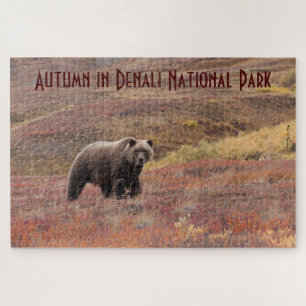 Grizzly Bear Autumn Colours Denali Alaska Jigsaw Puzzle