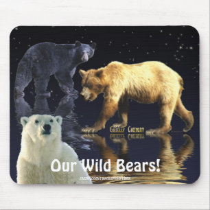 GRIZZLY BEAR, BLACK BEAR & POLAR BEAR MOUSE MAT