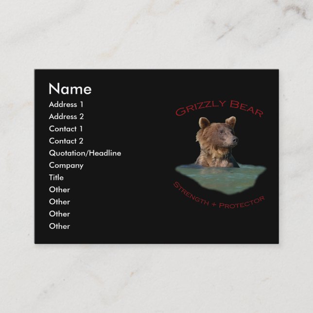 Grizzly Bear Business Card (Front)