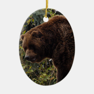 Grizzly Bear Christmas Ornament