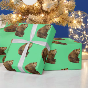 GRIZZLY BEAR CHRISTMAS WRAPPING PAPER