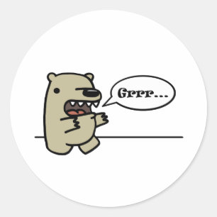Grizzly Bear Classic Round Sticker