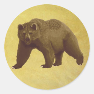 Grizzly Bear Classic Round Sticker