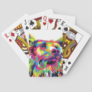 Grizzly bear colourful pop art playing cards