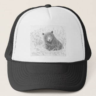 Grizzly Bear Cub Drawing Trucker Hat