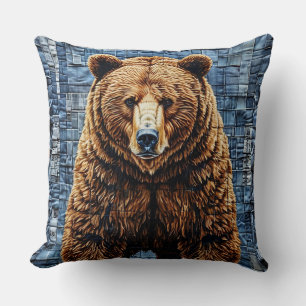 Grizzly bear cushion