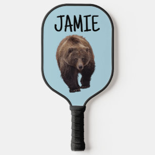 GRIZZLY BEAR CUSTOM ADD NAME Pickleball Paddles