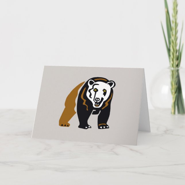 Grizzly BEAR -Endangered animal graphic - Card (Front)