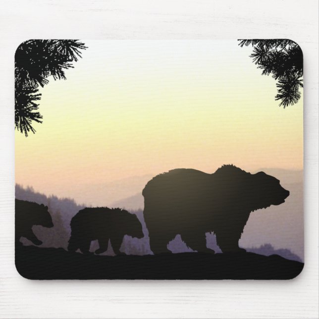 Grizzly Bear family Mouse Mat (Front)