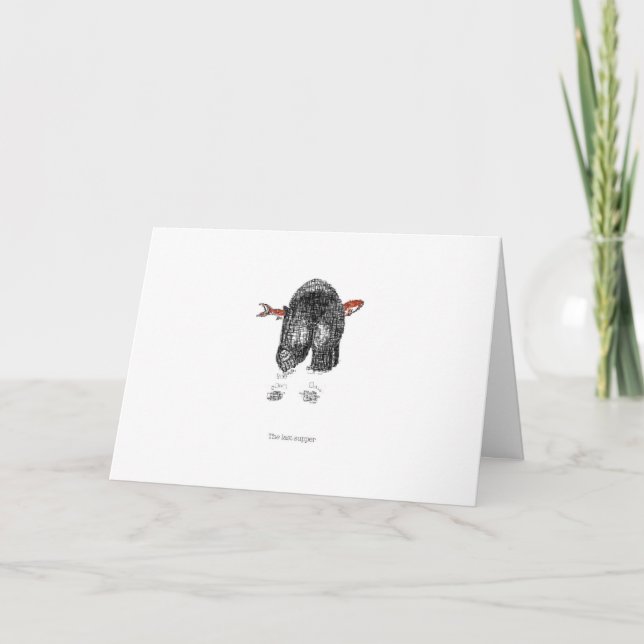 Grizzly bear Folded Holiday Card (Front)