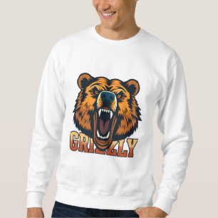 Grizzly Bear Head Emphasising Power Sweatshirt