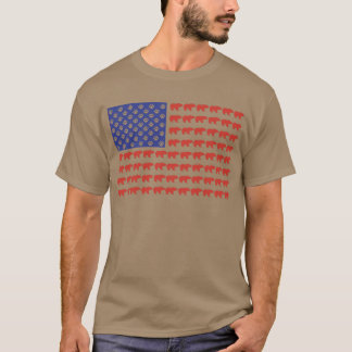 Grizzly Bear in a USA Flag T-Shirt