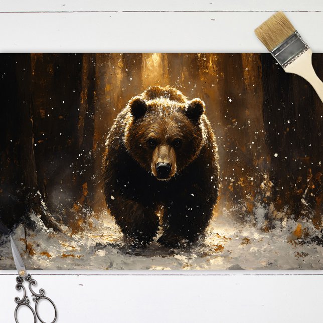 Grizzly Bear in the Forest Painting Decoupage Tissue Paper (Creator Uploaded)