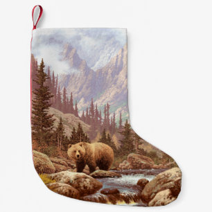 Grizzly Bear in the Rocky Mountains / AF-006bear,g Small Christmas Stocking