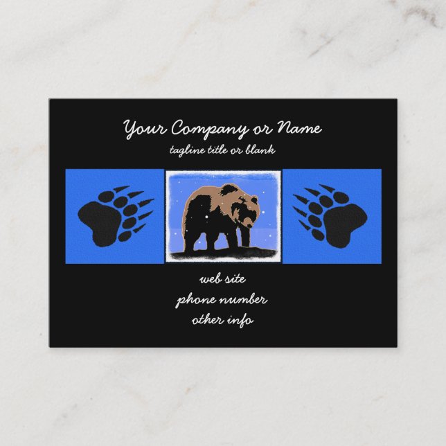 Grizzly Bear in Winter  - Original Wildlife Art Business Card (Front)