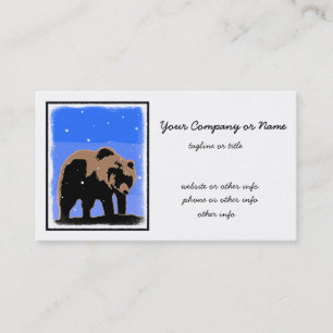 Grizzly Bear in Winter  - Original Wildlife Art Business Card