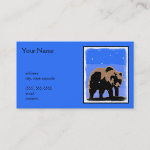 Grizzly Bear in Winter  - Original Wildlife Art Business Card