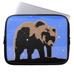 Grizzly Bear in Winter  - Original Wildlife Art Laptop Sleeve