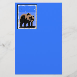 Grizzly Bear in Winter  - Original Wildlife Art Stationery