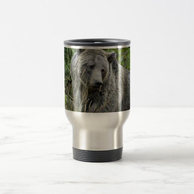 Grizzly Bear in Yellowstone National Park Travel Mug (Center)