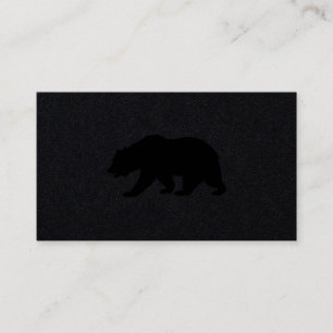 Grizzly Bear Logo Luxury Black Business Card