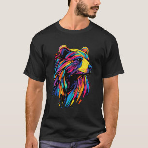 Grizzly Bear Lovers Colour Design Pop Art Grizzly T-Shirt